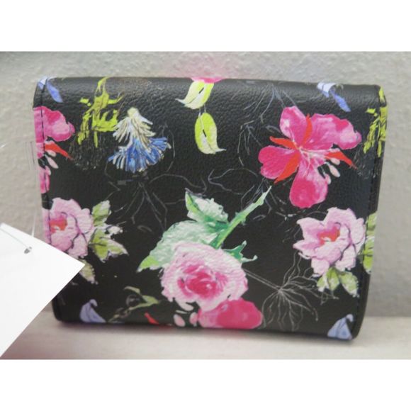 Betsey Johnson Black/Multi Xolana Floral Small Flap Wallet $58 - Picture 3 of 11